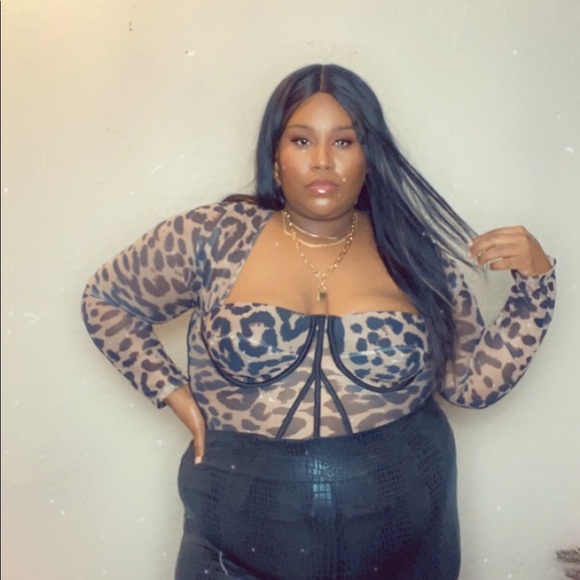Fashion Nova Curve Leopard Print Bustier Top - Picture 2 of 2
